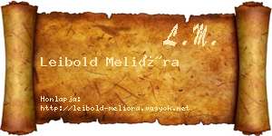 Leibold Melióra névjegykártya